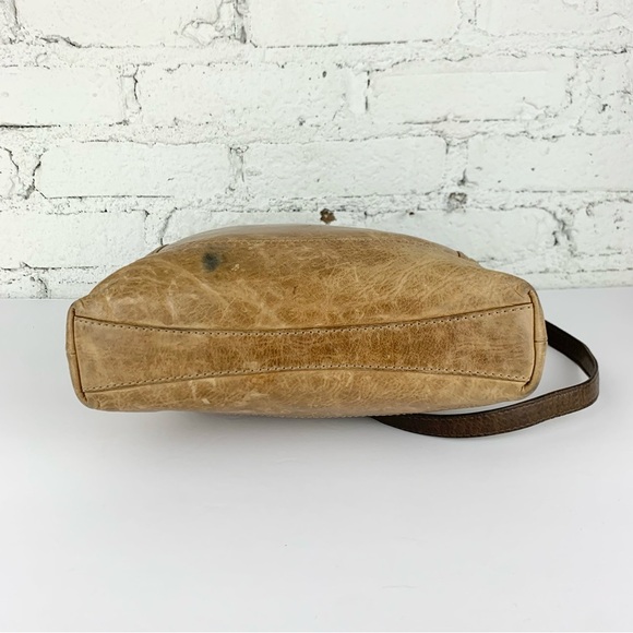 Frye Melissa Small Tote Crossbody Two Tone Brown Leather Purse Bag - Picture 14 of 15